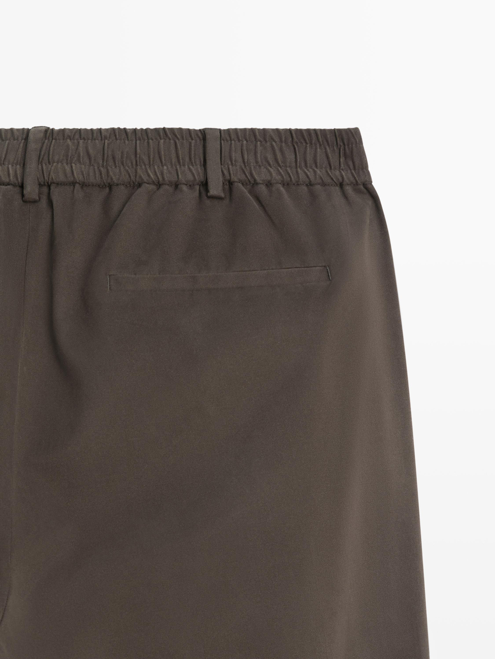 Massimo Dutti Брюки-джоггеры из смесовой хлопковой ткани, коричневый