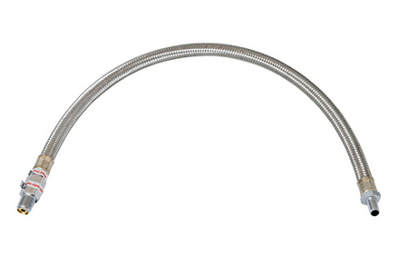 Шланг метализированый 50 см с обратным клапаном, 1/8" (папа) х 1/4" (папа)