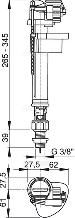 Впускной механизм нижняя подводка Alcaplast 3/8" А17