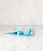 Ролик для йоги и пилатеса FA-501, 15x45 см, синий пастель