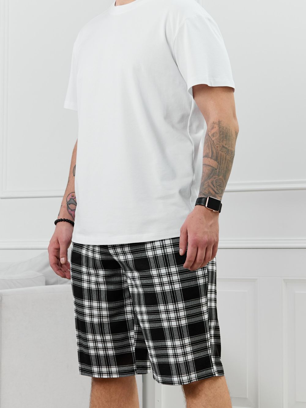 Шорты мужские Тор-2.1 Виотекс КЛЕТКА ЧЕРНАЯ