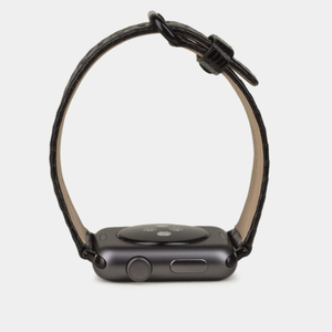 Ремешок для Apple Watch 40/41/42 mm из кожи ящерицы, черного цвета