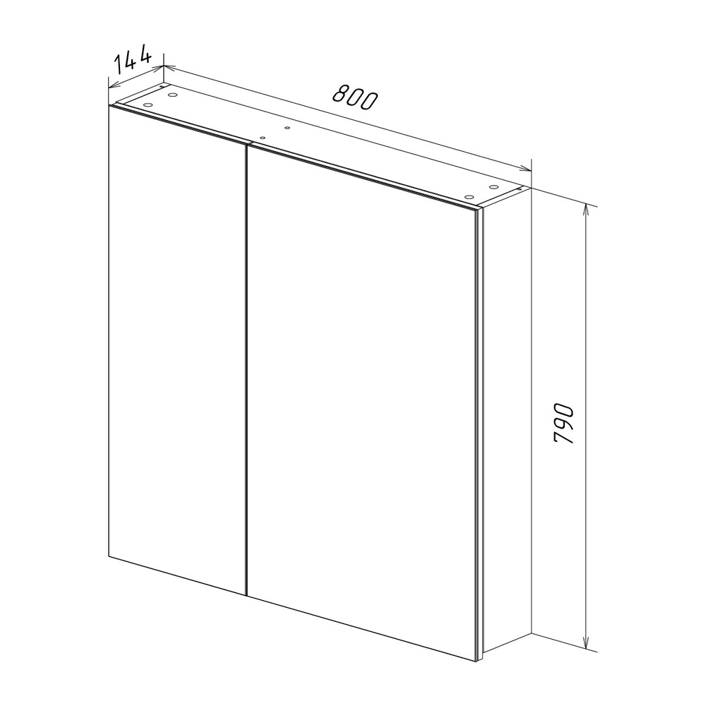 Шкаф зеркальный Lemark UNIVERSAL 80х80 см 2-х дверный, цвет корпуса: белый глянец