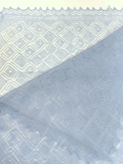 Оренбургский пуховый платок-паутинка А100-04 голубой
