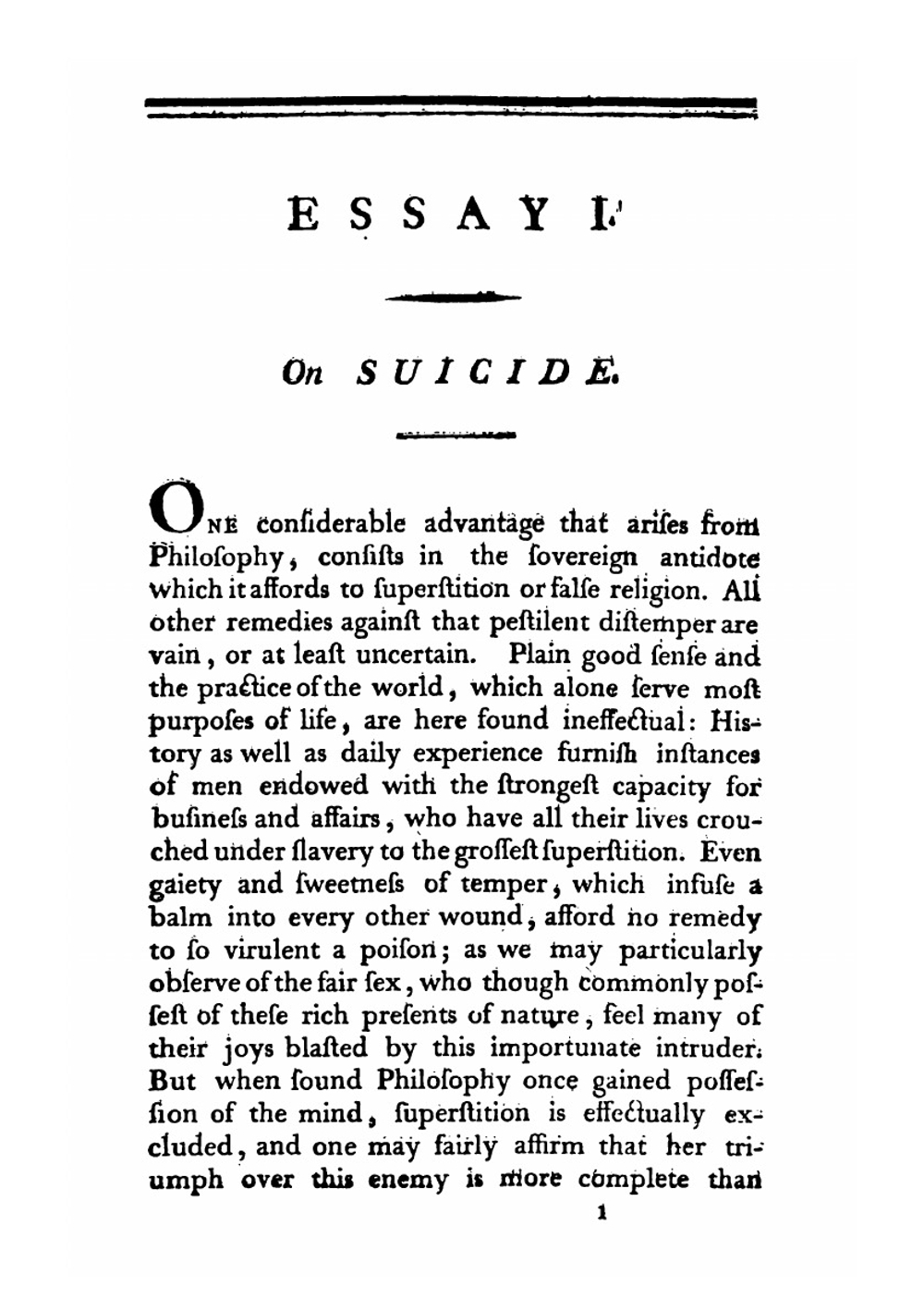 Essays On Suicide and the Immortality of the Soul | David Hume