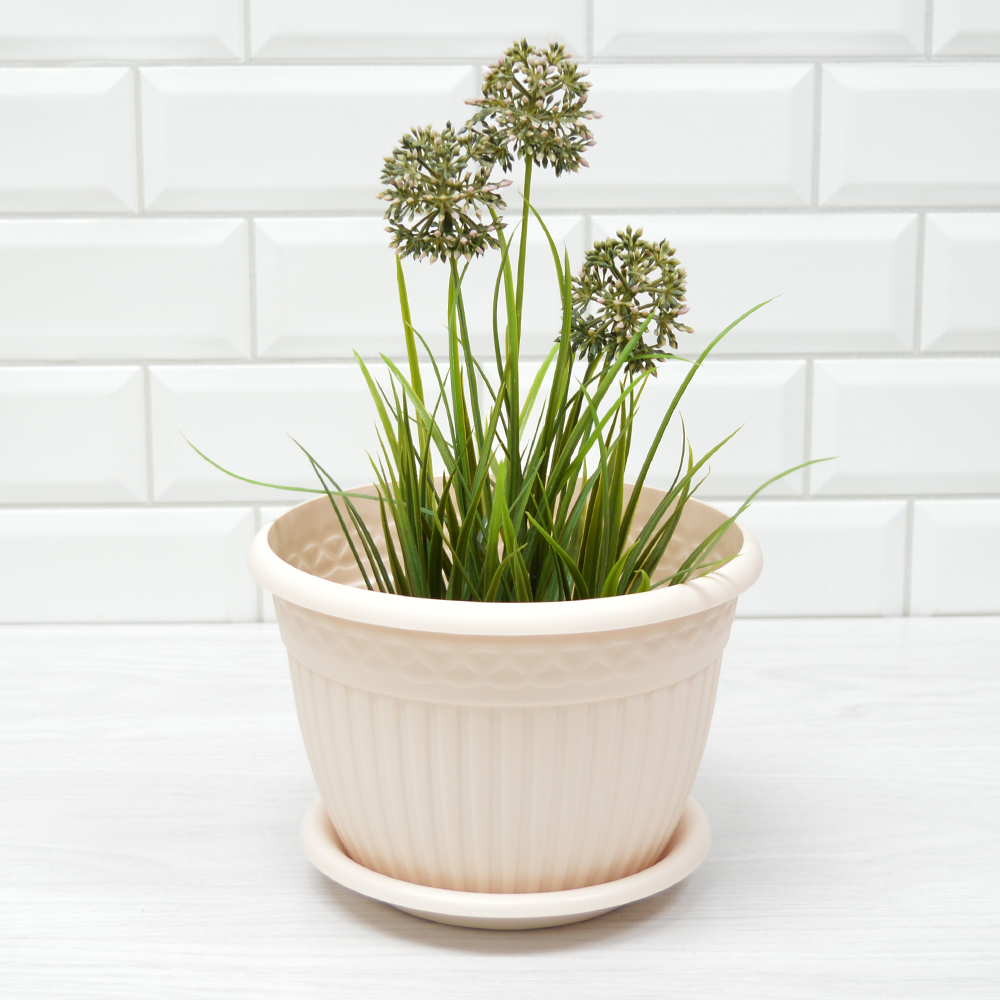 Кашпо Византия 3л, пудровый