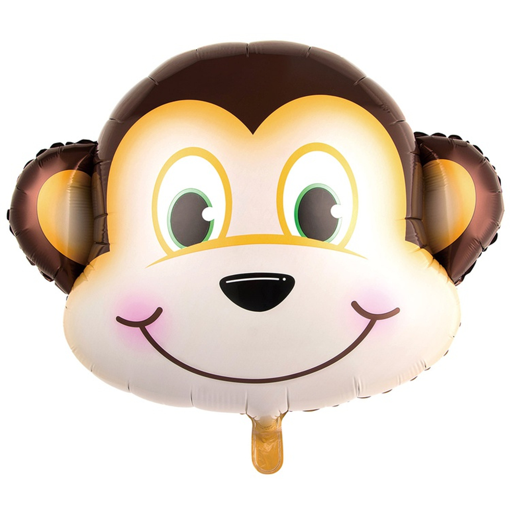 Шар Фольгированный Мартышка голова большая (Коричневый)