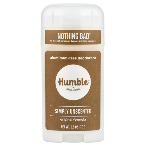 Humble Brands, дезодорант без алюминия, без отдушки, 70 г (2,5 унции)