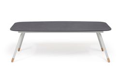 "Верона" журнальный стол из HPL 120х65, H40, каркас светло-серый (RA L7035) муар, цвет столешницы "серый гранит"