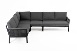 "Париж" угловой модульный диван, каркас из алюминия, цвет серый