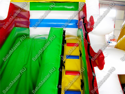 Коммерческий батут "Белый клык" с механизированной головой, цвет красно-желтый, 6*5*4 м