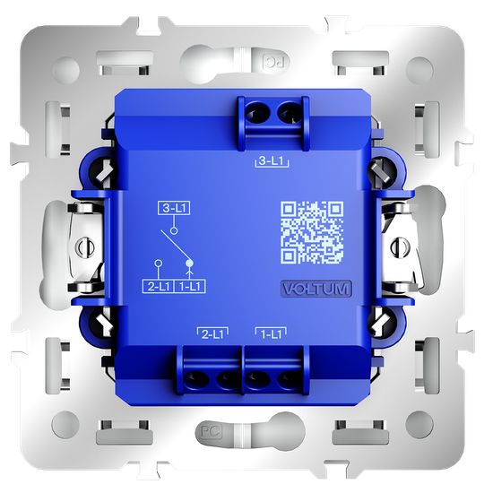Выключатель встраиваемый VOLTUM S70 для жалюзи 10А, (белый матовый)