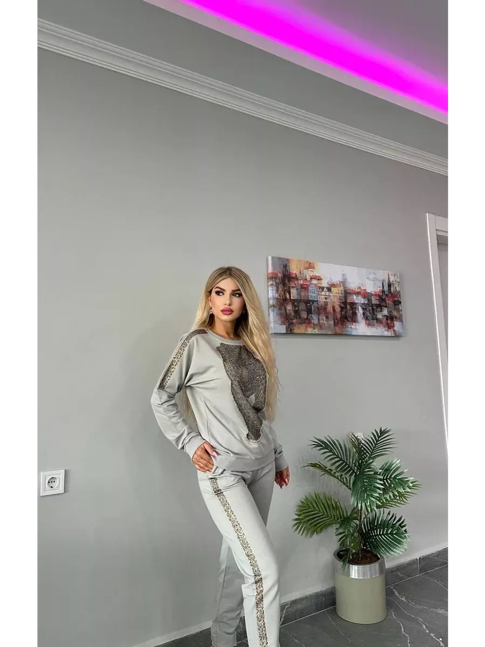 Костюм с принтом леопарда