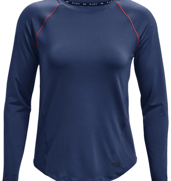 Женская теннисная футболка с длинным рукавом Under Armour Rush HeatGear Mesh Long Sleeve W - indigo/metallic silver