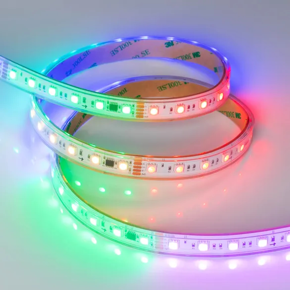 Светодиодная лента герметичная DMX-PS-B60-15mm 24V RGB-PX6 (15W/m, IP67, 5060, 5m) (Arlight, -) 037090