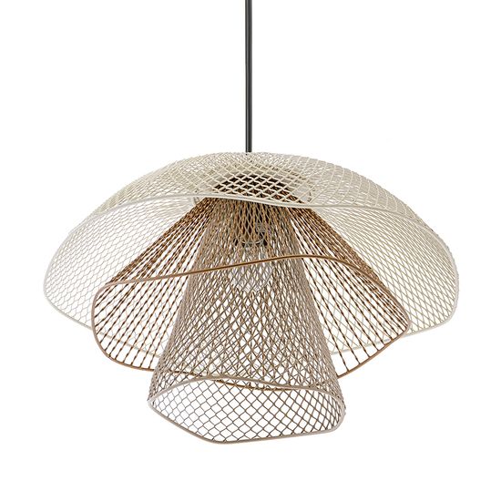 Светильник подвесной vinger, D48х30 см, белый/бежевый/золотой