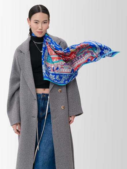 Платок «Собор Василия Блаженного» 100% шелк