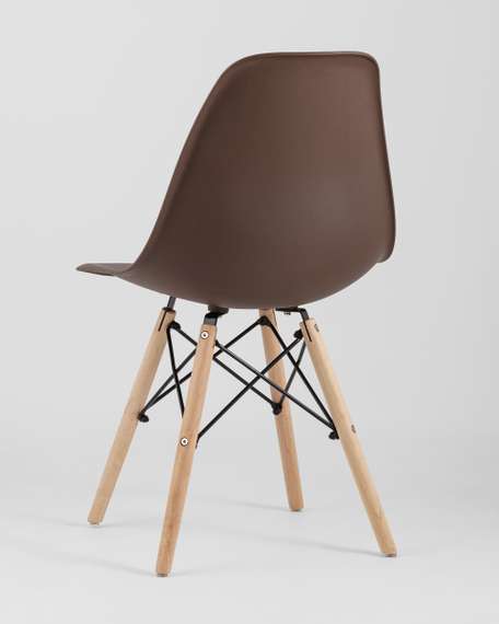 Стул Eames Style DSW коричневый (разборный каркас)