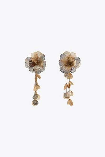 ZARA ОБЪЕМНЫЕ СЕРЬГИ «ЦВЕТЫ», ЗОЛОТИСТЫЙ