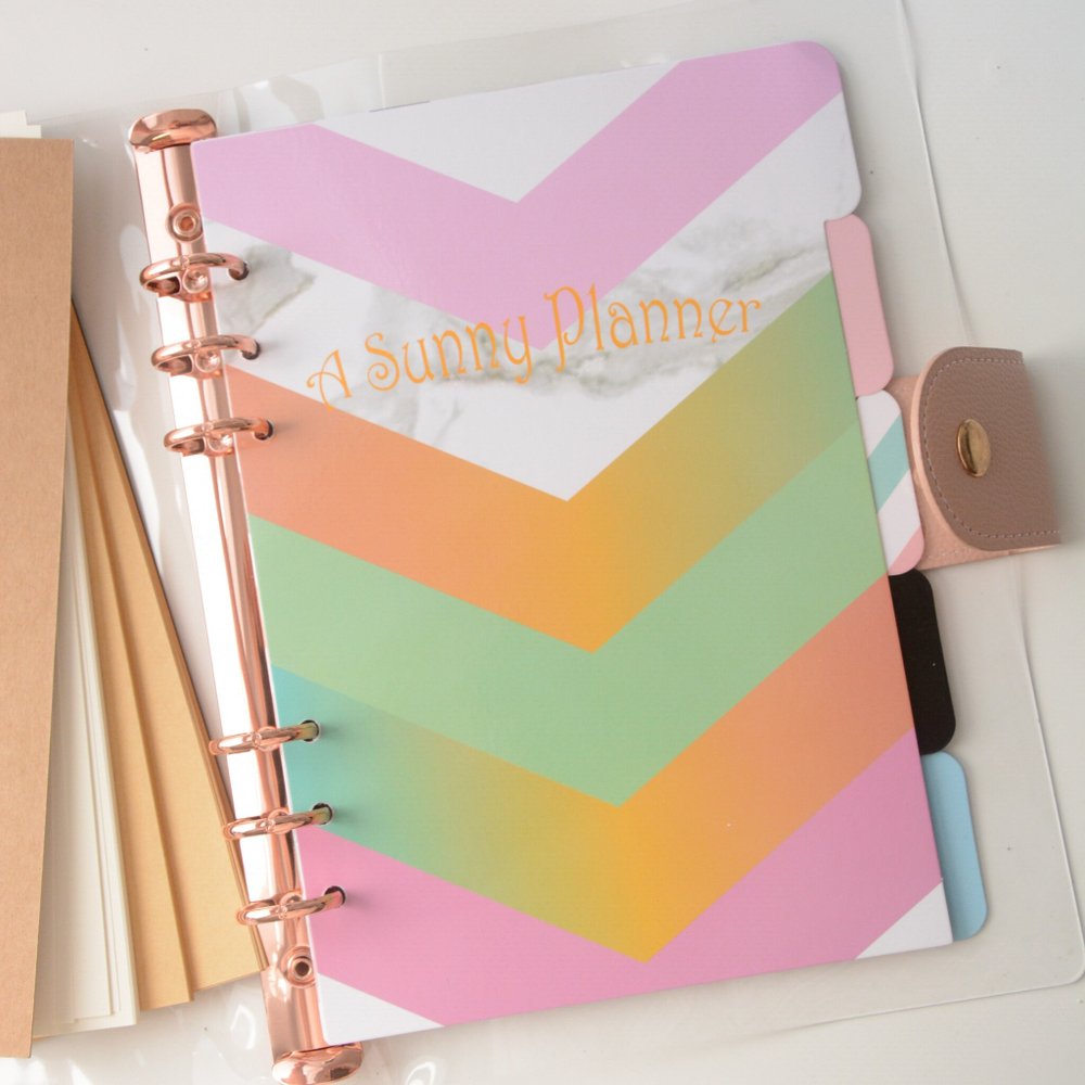 Разделители листов для блокнота А5, на 6 колец, розовый