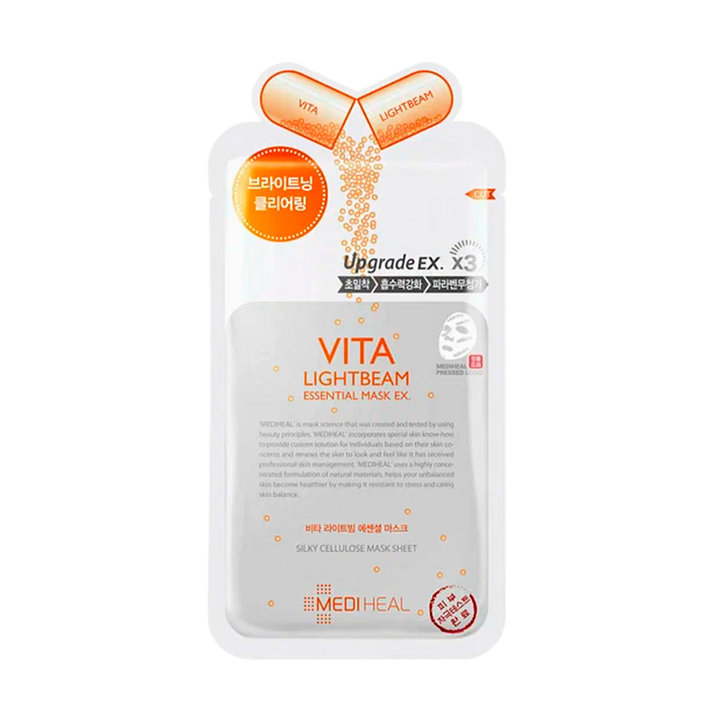 Маска для лица Mediheal Vita Lightbeam Essential Mask Ex тканевая осветляющая с витамином С 24 мл