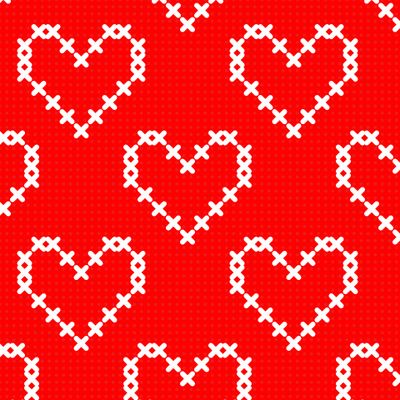 Сердечки на красном