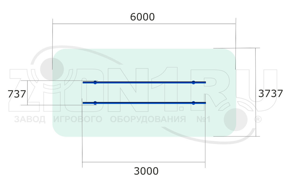 Брусья параллельные МО1300