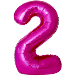 Цифры 102 см "Ярко-розовая фуксия металлик" слим (slim)