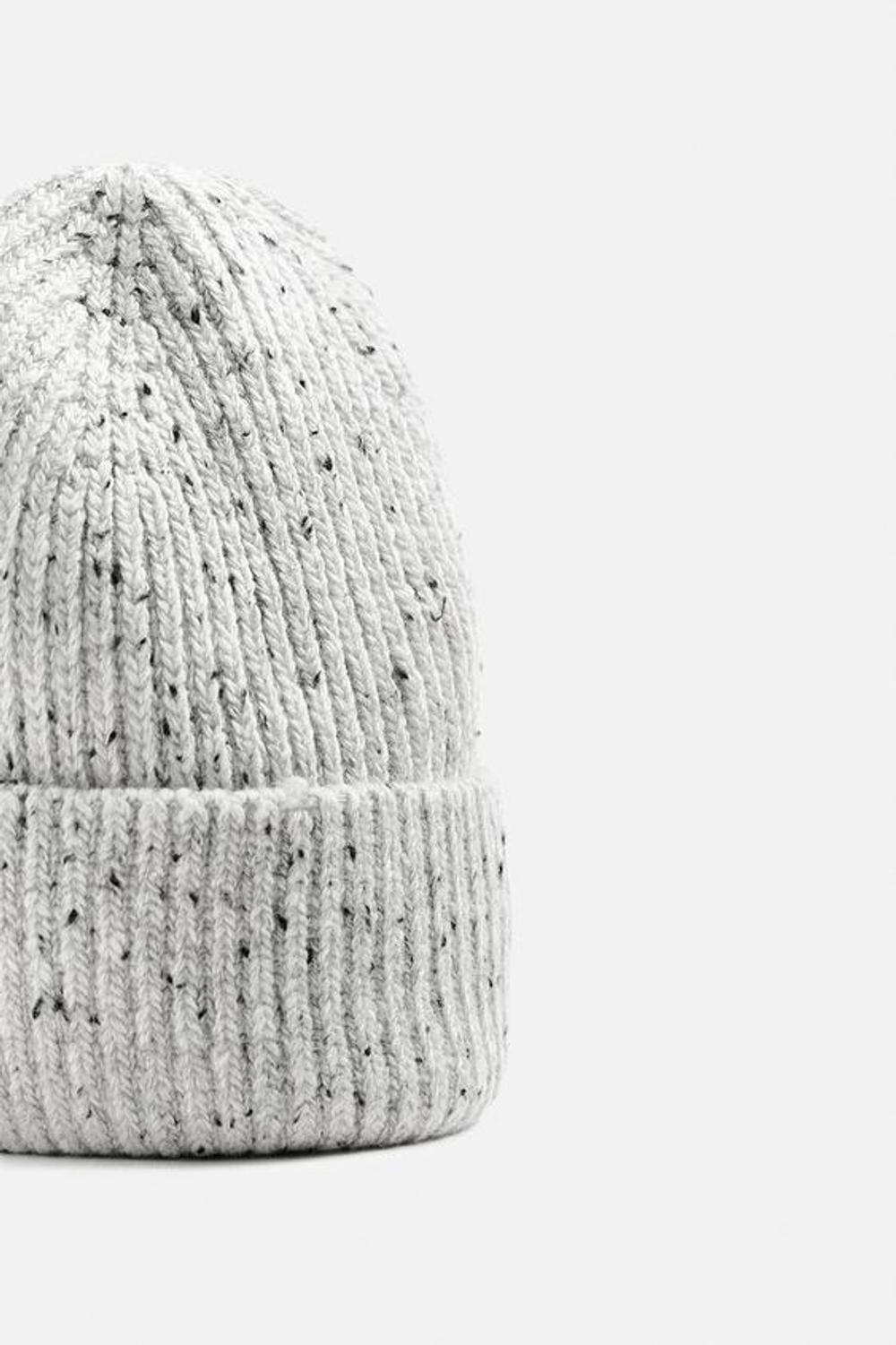 ZARA ШАПКА ИЗ РЕЛЬЕФНОЙ ПРЯЖИ, МЯГКИЙ СЕРЫЙ