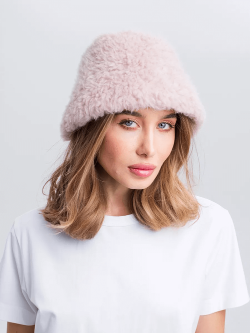 Панама теплая из шерсти, пудра, SilverFox