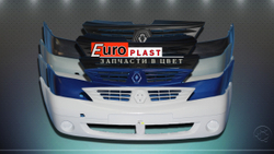 Передние бампера в цвет для Renault Logan 2004-2009