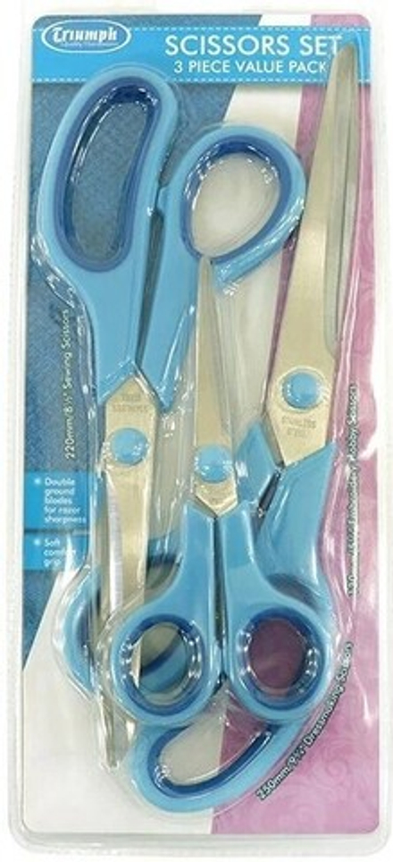 Набор ножниц 25 см, 21 см и 13,5 см для шитья и хобби