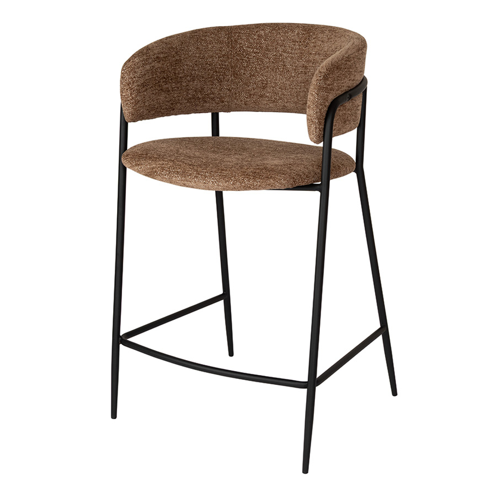 Стул полубарный Bergenson Bjorn Helning, мягкий шенилл, светло-коричневый