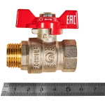 Кран шаровой полнопроходной ROMMER - 1/2" (ВР/НР, PN40, ручка-бабочка)