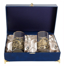 Чайная Пара "Охота на кабана+Рыбалка"  в шкатулке