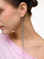 Моносерьга "Chandelier Pink" Silver