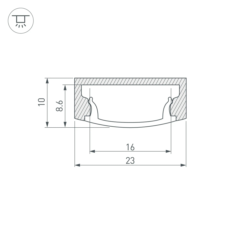 Профиль с экраном ALU-WIDE-H8-2000 ANOD+FROST (Arlight, Алюминий) 014852