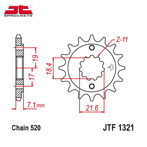 JT JTF1321.13SC звезда передняя (ведущая), 13 зубьев