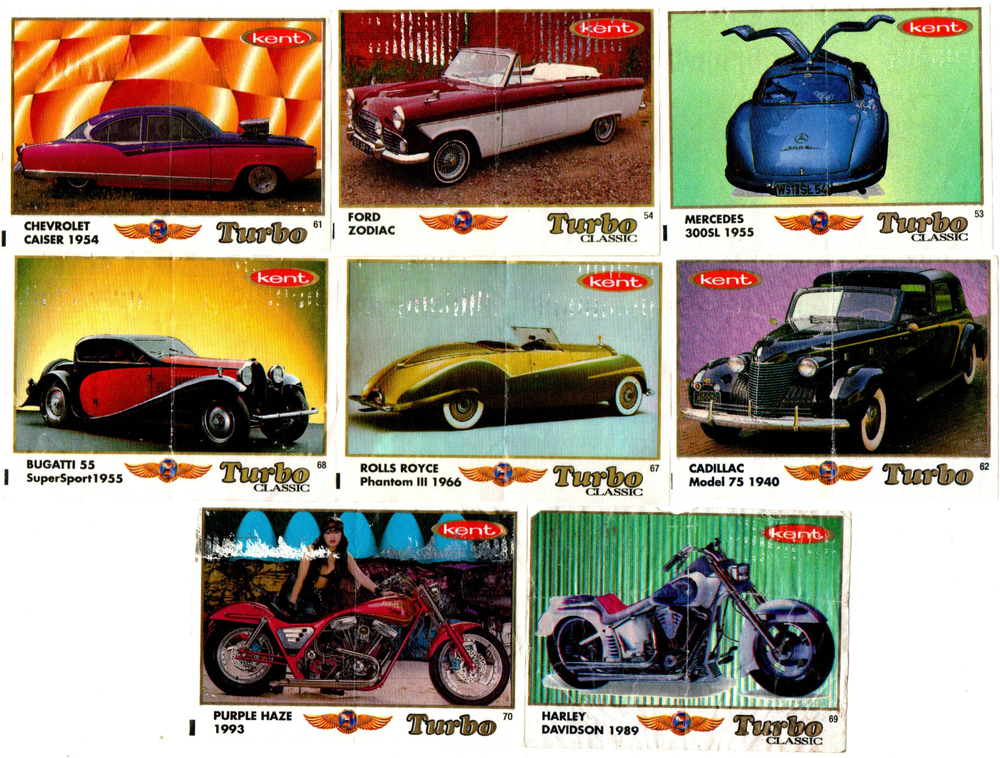 Вкладыши от жвачки Turbo Classic - Турбо Классик с надписью Classic. 26 штук без повторов. Серия 1 - 70