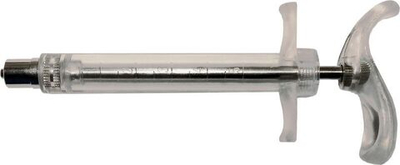 Шприц нейлоновый с металлическим стержнем, пластиковой ручкой, 5 мл