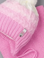 Шапка для девочки осенняя вязаная и снуд