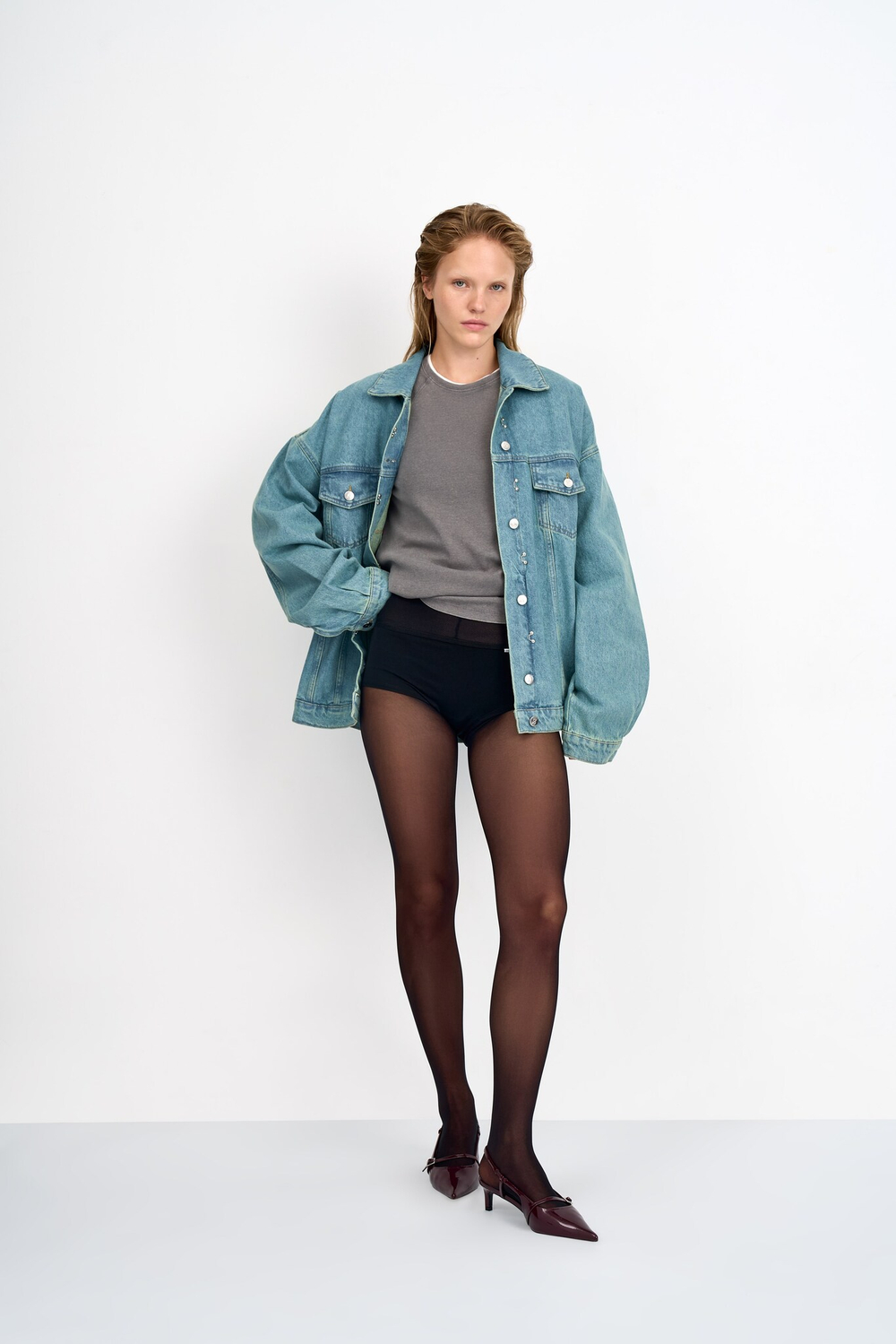 Джинсовая куртка женская зеленая JEANS RELAXED JACKET GREEN