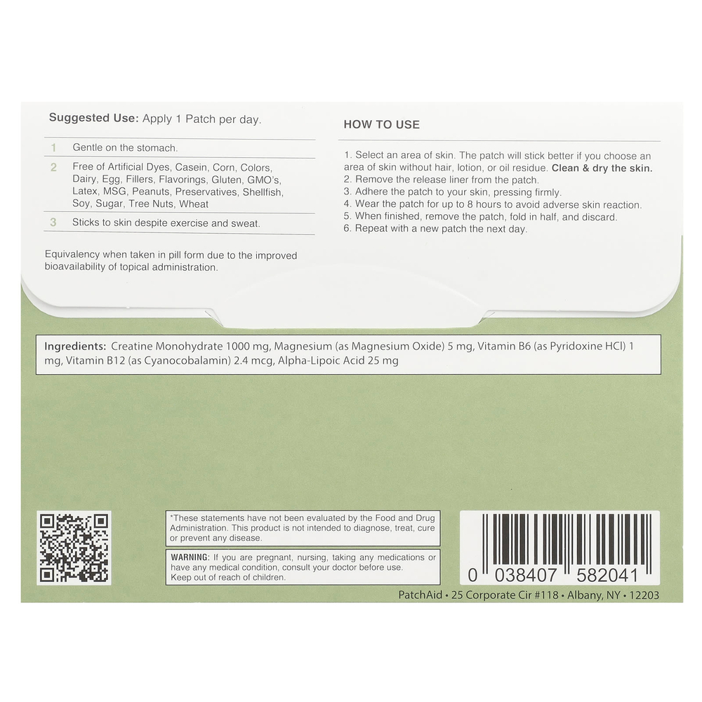 PatchAid, Креатин моногидрат, 30 шт.