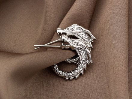 Серьги-кольца "Дракон" 18,5мм (сталь)