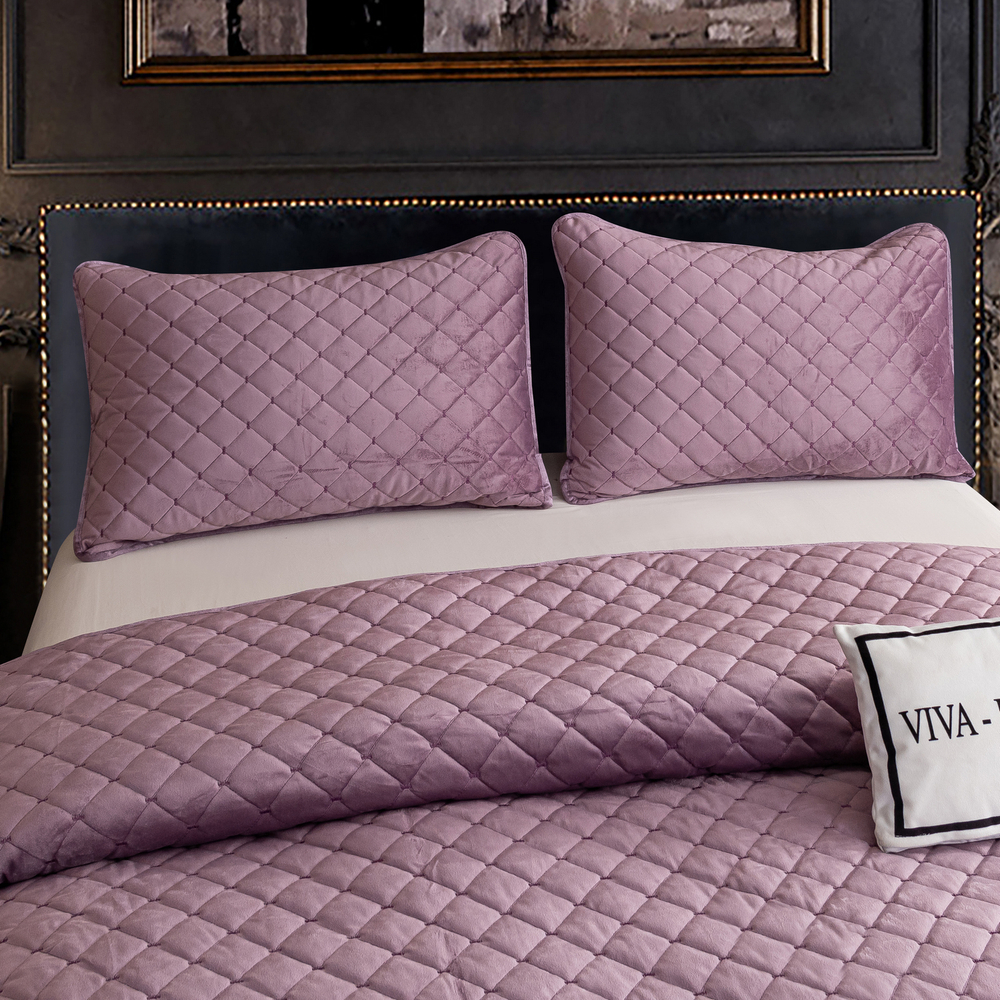 Велюровое покрывало ромб OVF002