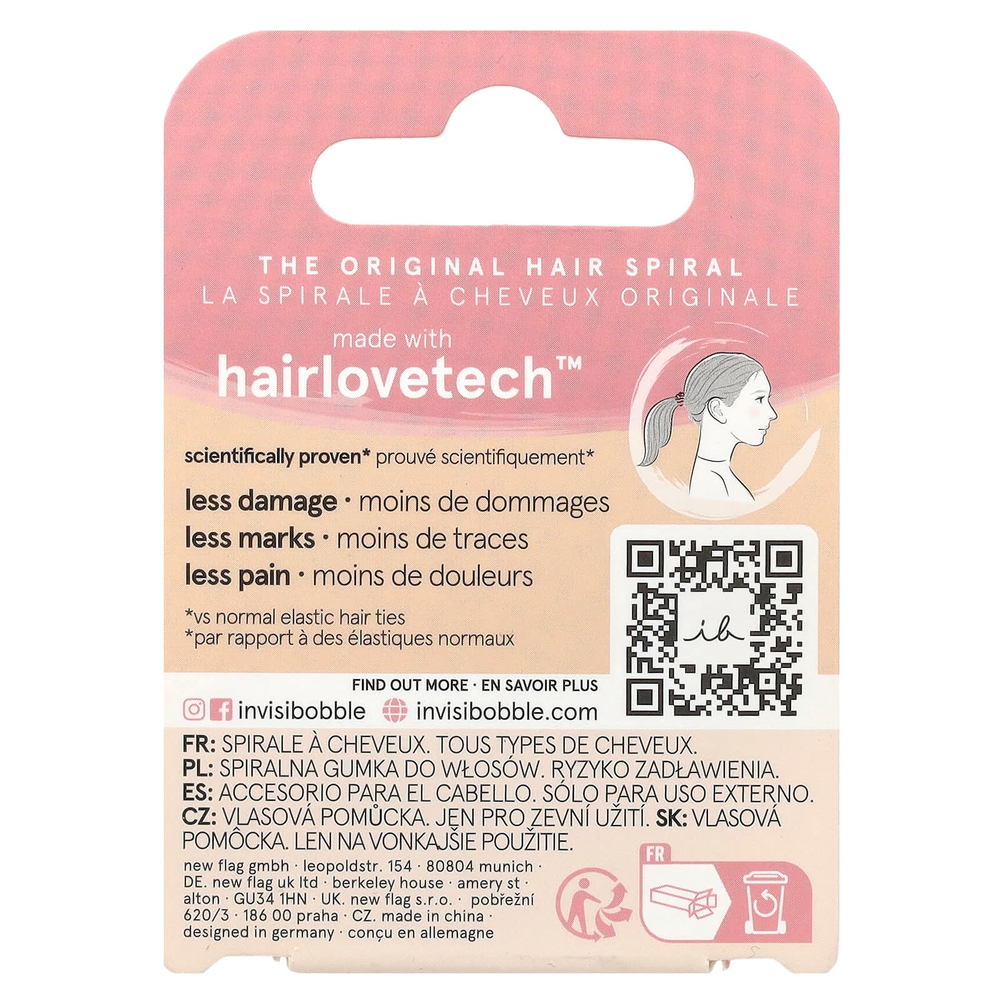 Invisibobble, Спираль для волос, оригинальная, 3 штуки