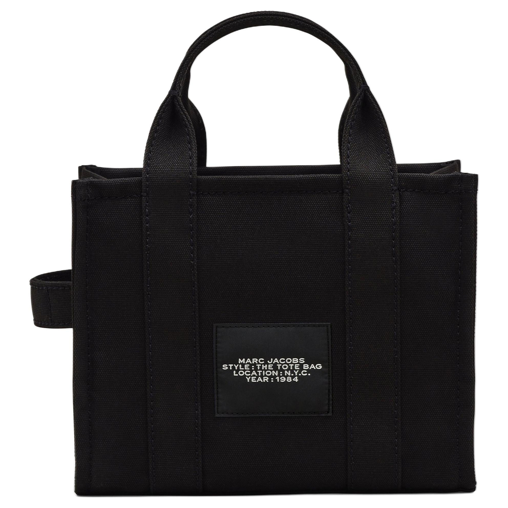 MARC JACOBS Canvas Small Tote Bag Top Zip Closure Women"s Black