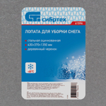 Лопата для уборки снега стальная оцинкованная, 430 х 370 х 1350 мм, деревянный черенок, Сибртех