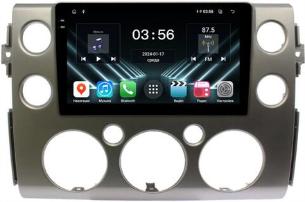 Магнитола для Toyota FJ Cruiser 2005-2022 (рамка серая) - FarCar DX9-9543S монитор 9.5" IPS на Android 13, 4+64Гб, CarPlay