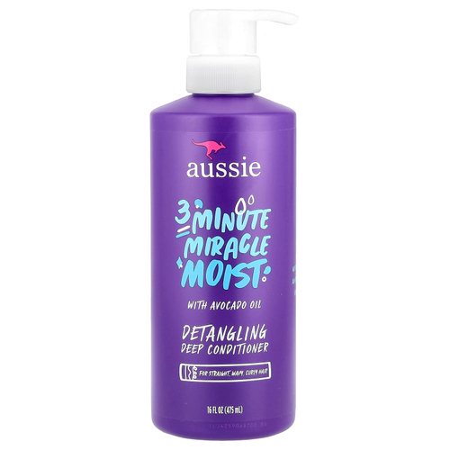 Aussie, 3 Minute Miracle Moist, кондиционер для глубокого распутывания волос с маслом авокадо, 475 мл (16 жидк. Унций)